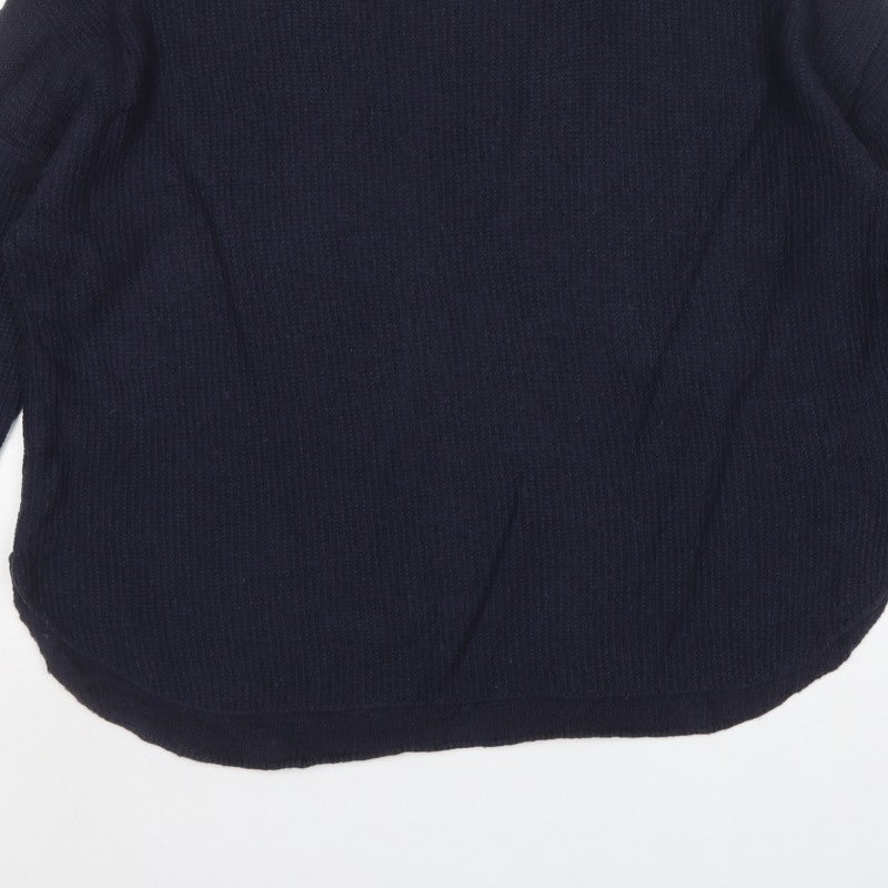Gap Women’s Blue XL Rib Knit Wool Blend Crew Neck Pullover Jumper