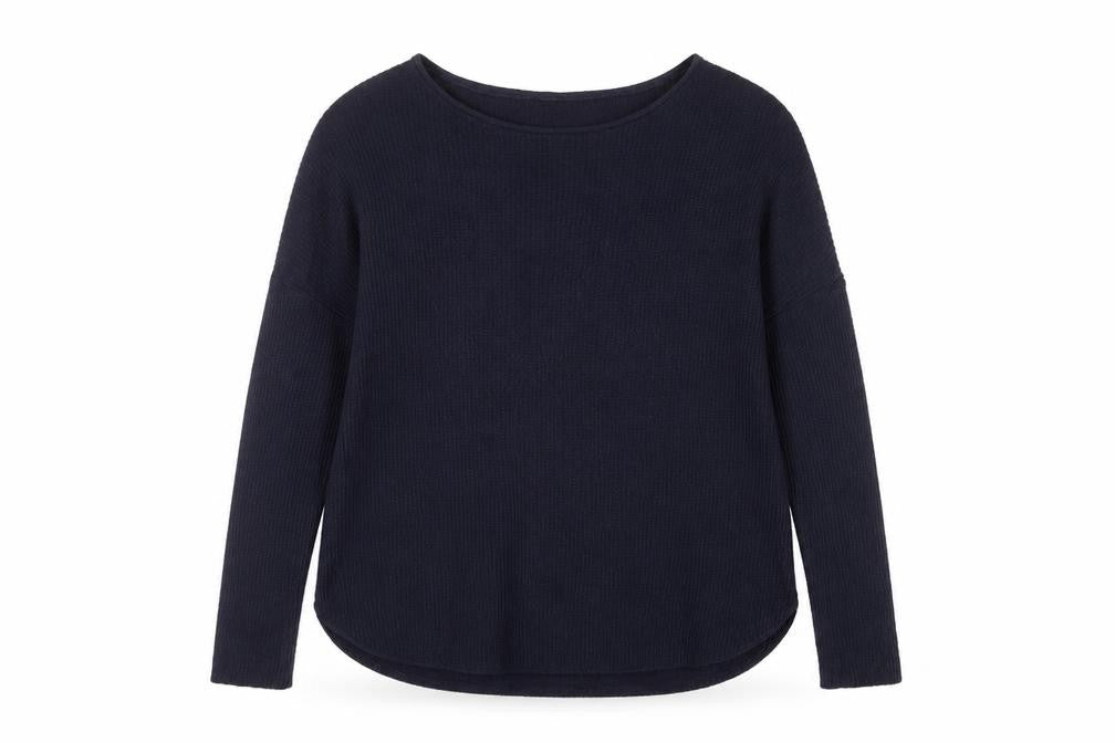 Gap Women’s Blue XL Rib Knit Wool Blend Crew Neck Pullover Jumper