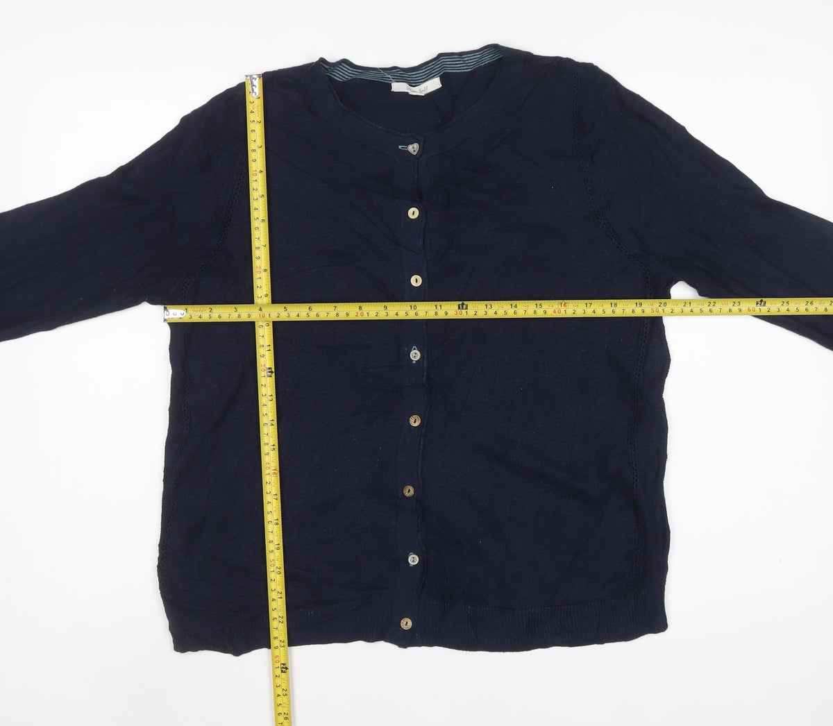 White Stuff Women’s Navy Blue UK 14 Button Knit Cardigan Long Sleeve