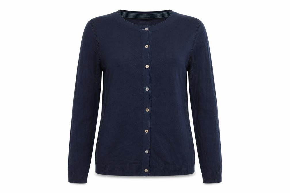 White Stuff Women’s Navy Blue UK 14 Button Knit Cardigan Long Sleeve