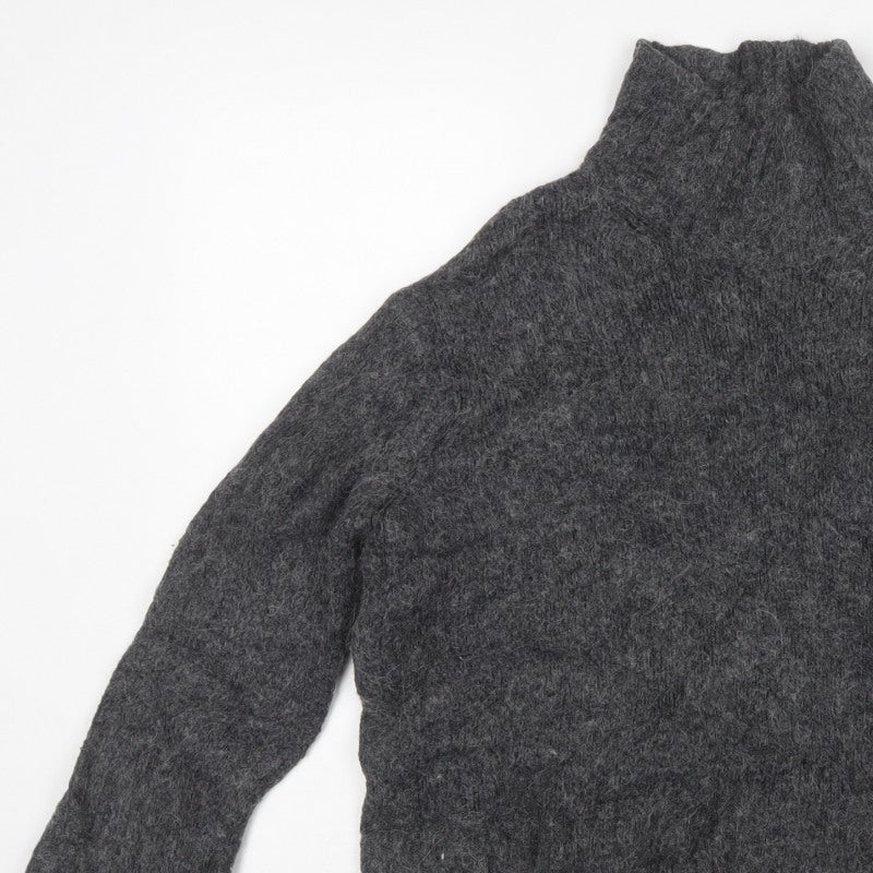 H&M Women Grey S High Neck Knit Pullover Jumper
