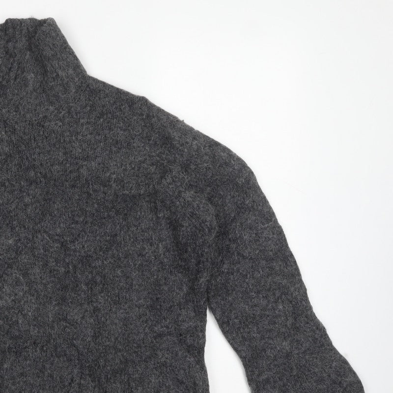 H&M Women Grey S High Neck Knit Pullover Jumper