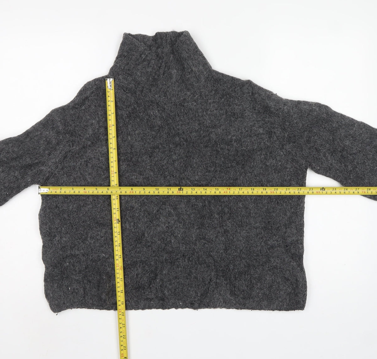 H&M Women Grey S High Neck Knit Pullover Jumper