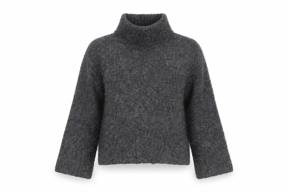 H&M Women Grey S High Neck Knit Pullover Jumper