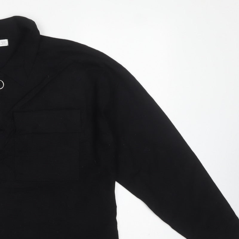 MNG Women’s Black UK 16 Collared Half Zip Knit Jumper