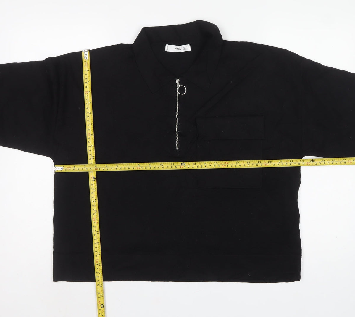 MNG Women’s Black UK 16 Collared Half Zip Knit Jumper