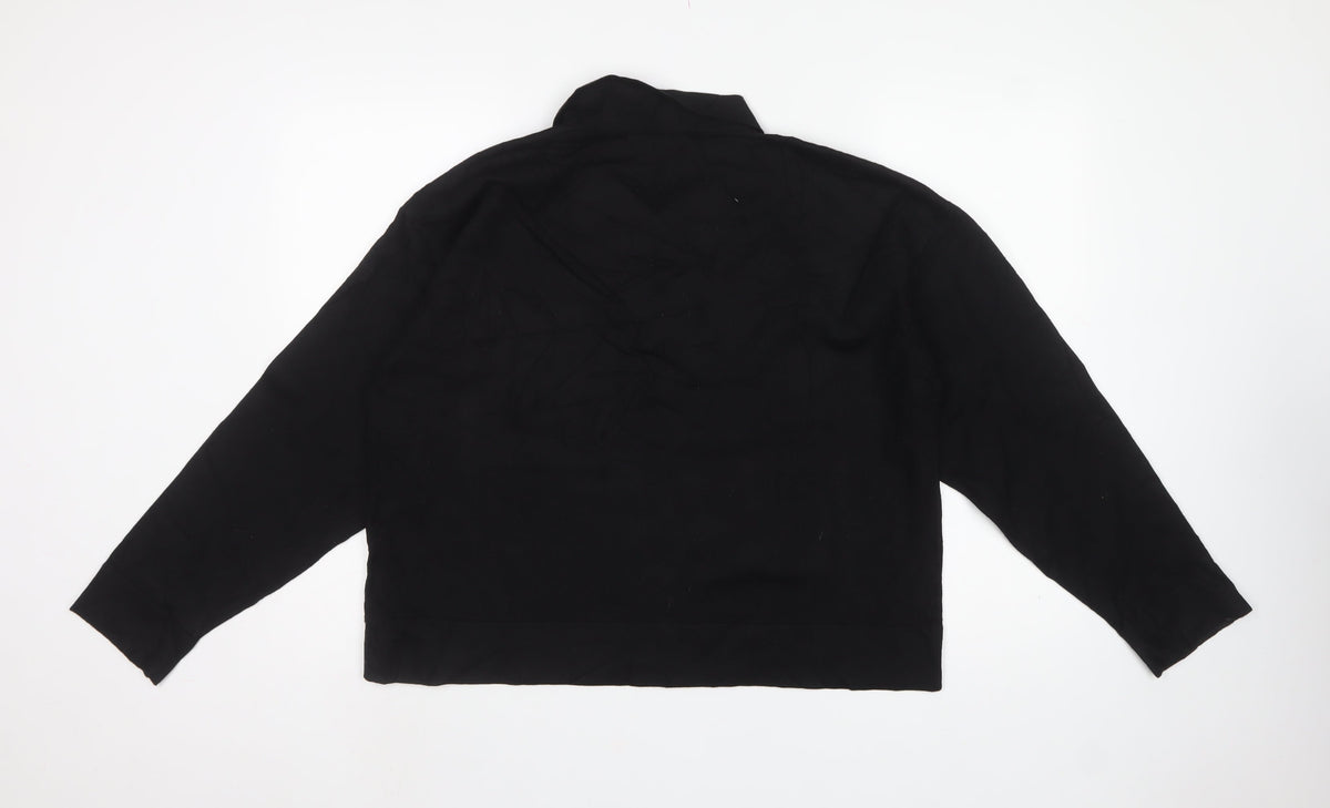MNG Women’s Black UK 16 Collared Half Zip Knit Jumper