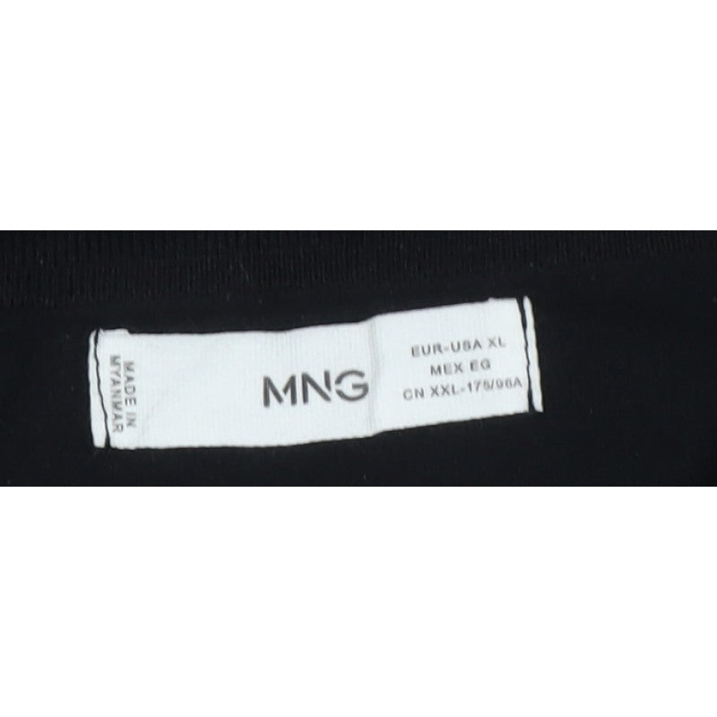 MNG Women’s Black UK 16 Collared Half Zip Knit Jumper