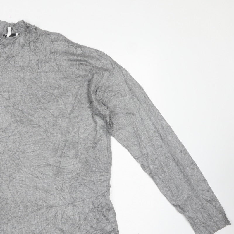 b.young Women’s Grey High Neck Knit Pullover Jumper Size L