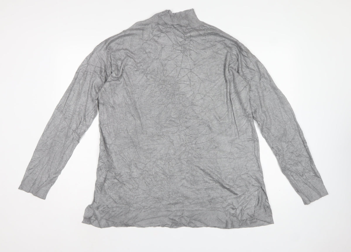 b.young Women’s Grey High Neck Knit Pullover Jumper Size L