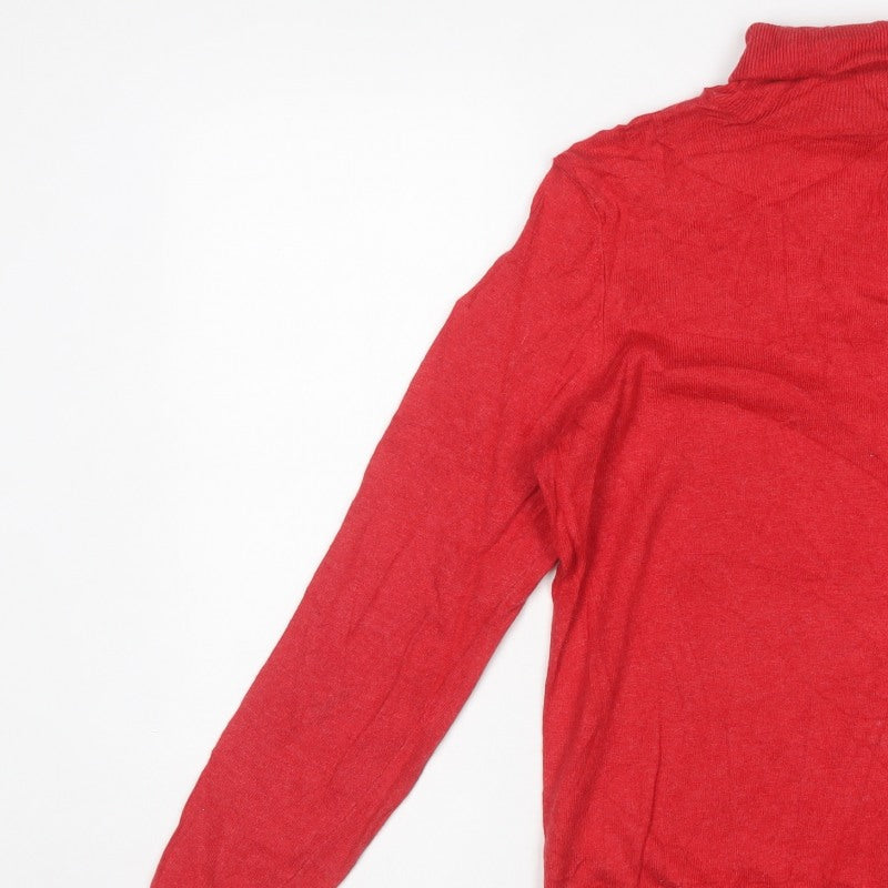 Boden Women Red Size 16 Roll Neck Cashmere Blend Knit Jumper