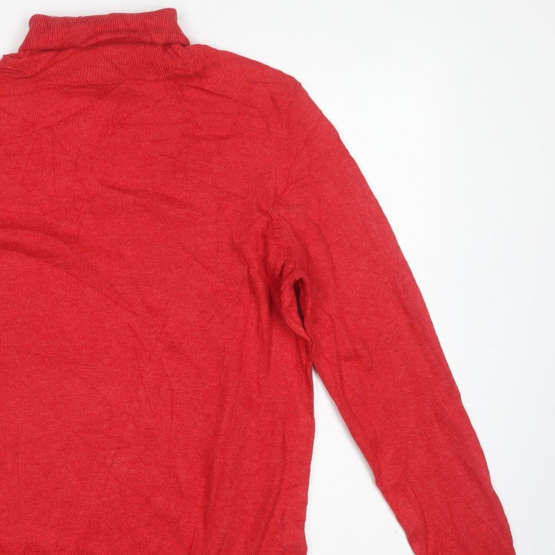 Boden Women Red Size 16 Roll Neck Cashmere Blend Knit Jumper