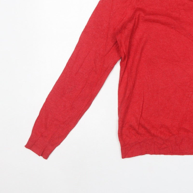 Boden Women Red Size 16 Roll Neck Cashmere Blend Knit Jumper