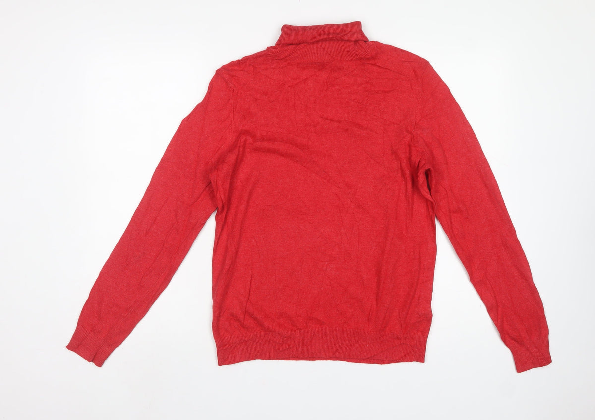 Boden Women Red Size 16 Roll Neck Cashmere Blend Knit Jumper