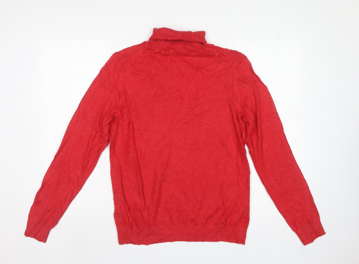 Boden Women Red Size 16 Roll Neck Cashmere Blend Knit Jumper