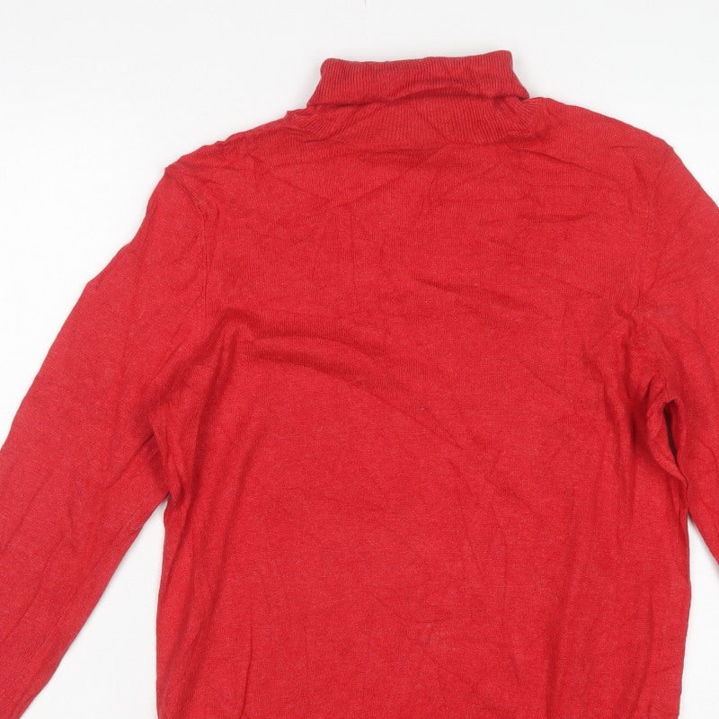 Boden Women Red Size 16 Roll Neck Cashmere Blend Knit Jumper
