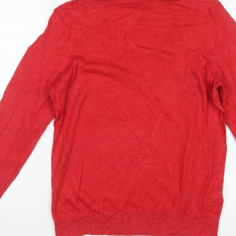 Boden Women Red Size 16 Roll Neck Cashmere Blend Knit Jumper
