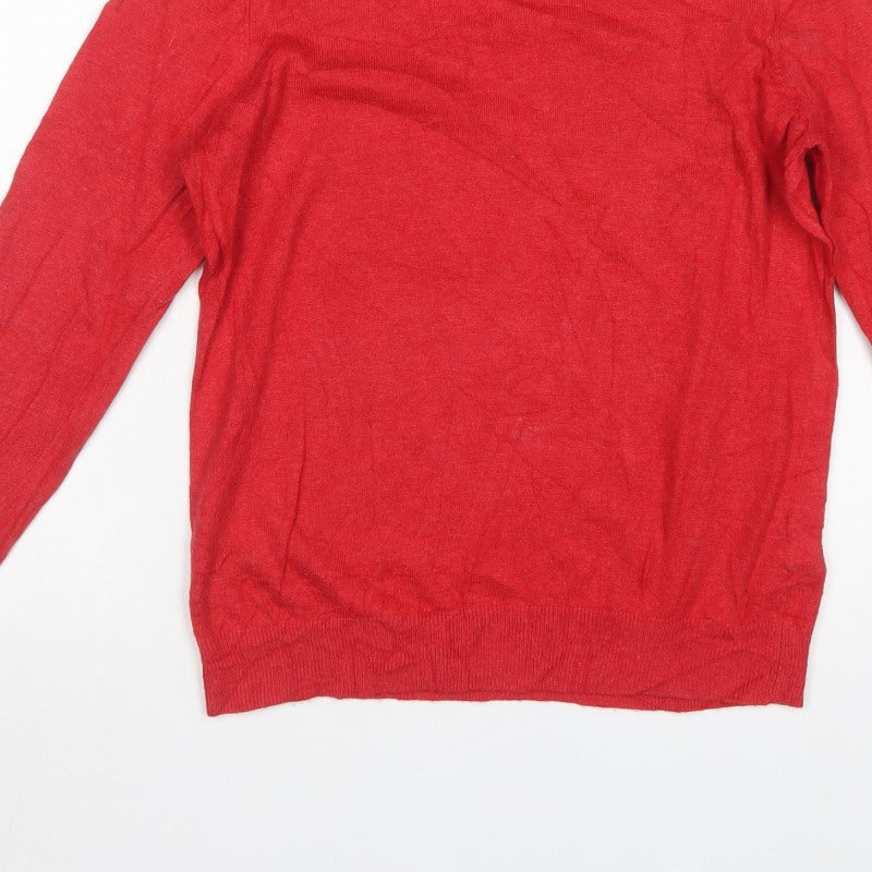 Boden Women Red Size 16 Roll Neck Cashmere Blend Knit Jumper