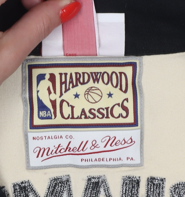 Mitchell & Ness Men Beige L Lakers NBA 2008 Hardwood Classics Baseball Shirt