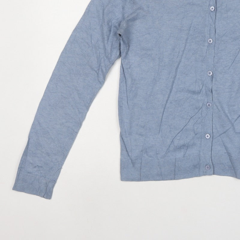 Gap Women's Blue M Silk Blend V-Neck Button Cardigan Knit