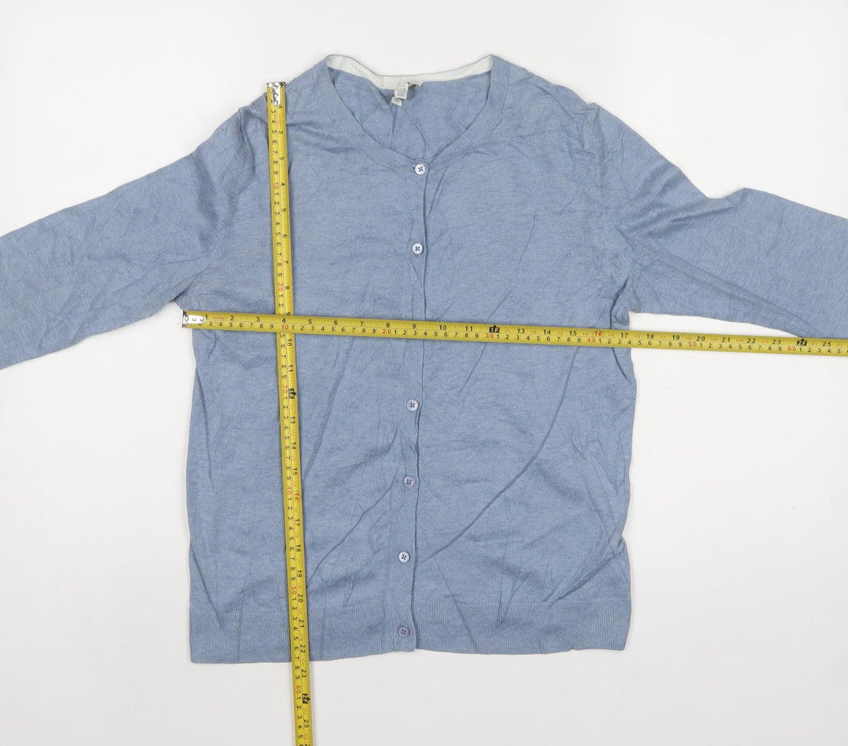 Gap Women's Blue M Silk Blend V-Neck Button Cardigan Knit