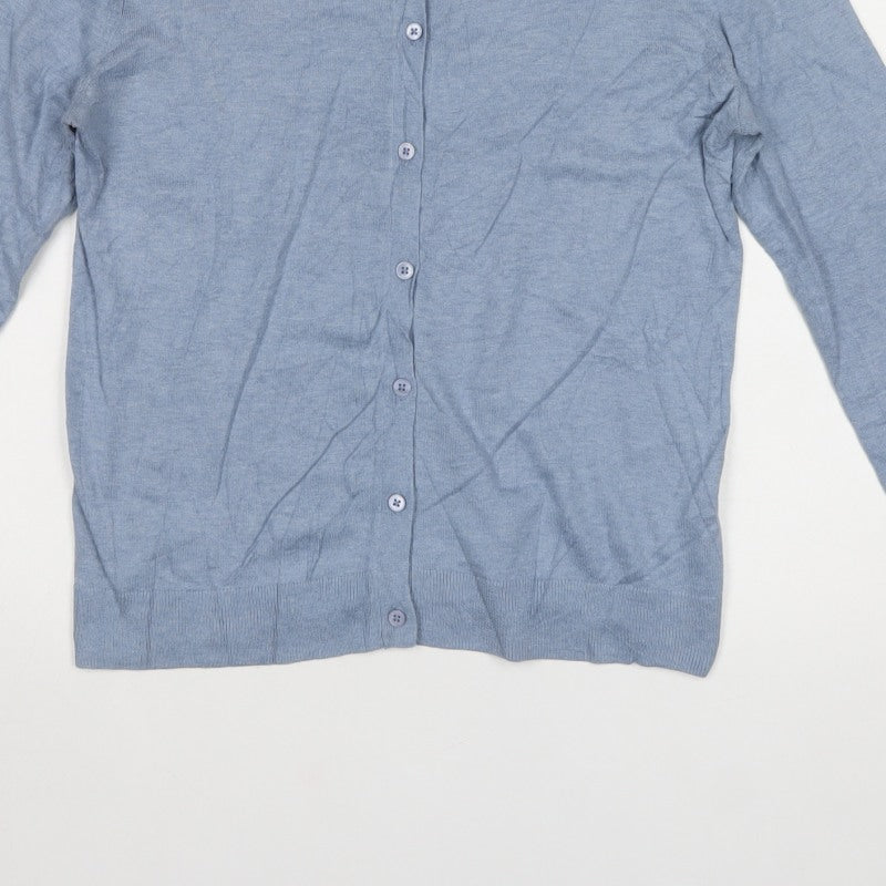 Gap Women's Blue M Silk Blend V-Neck Button Cardigan Knit
