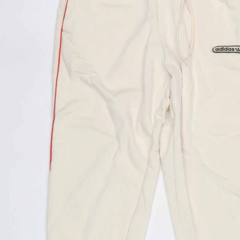 adidas Women’s Ivory UK 14 Jogger Trousers Logo Piped Cuffed