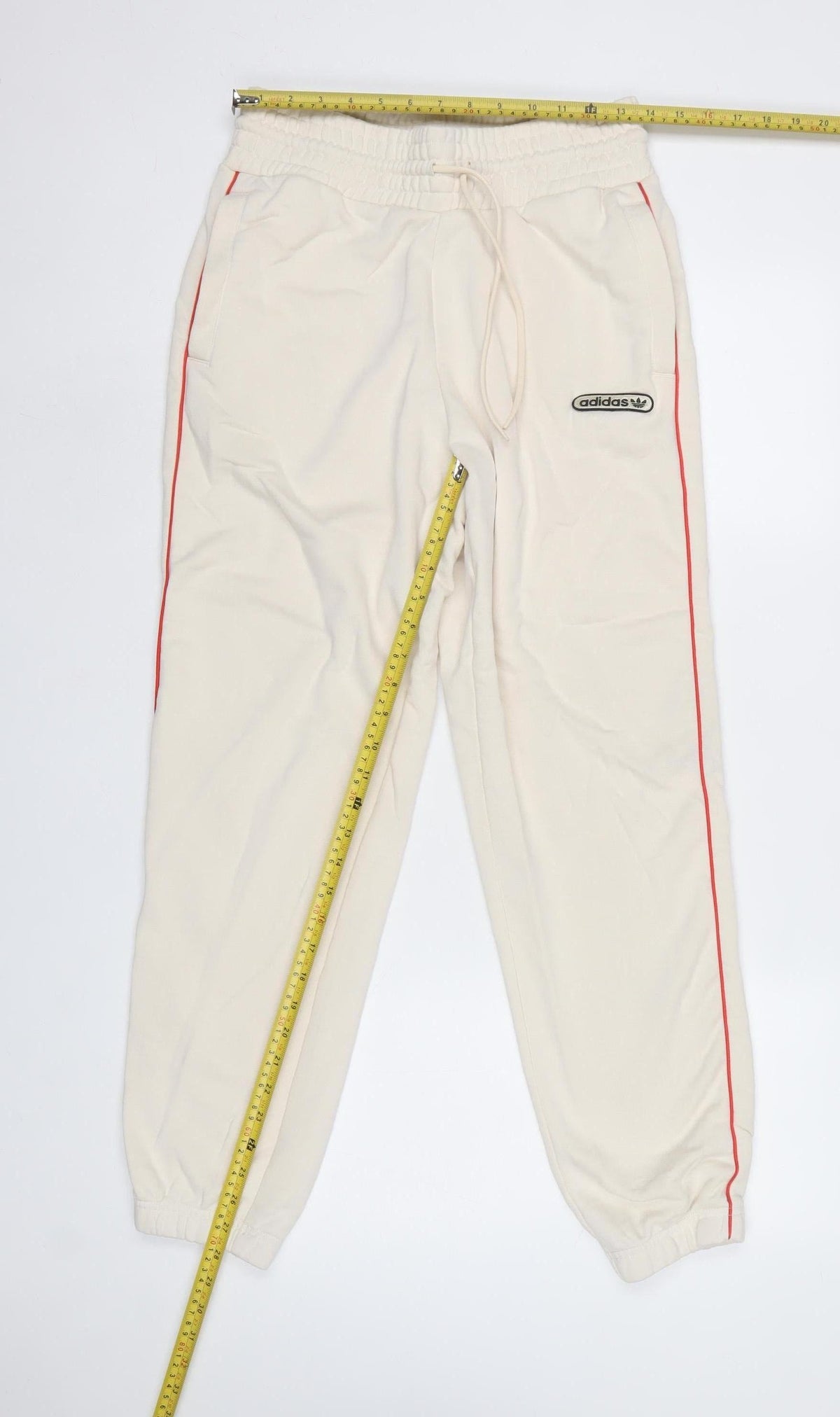 adidas Women’s Ivory UK 14 Jogger Trousers Logo Piped Cuffed