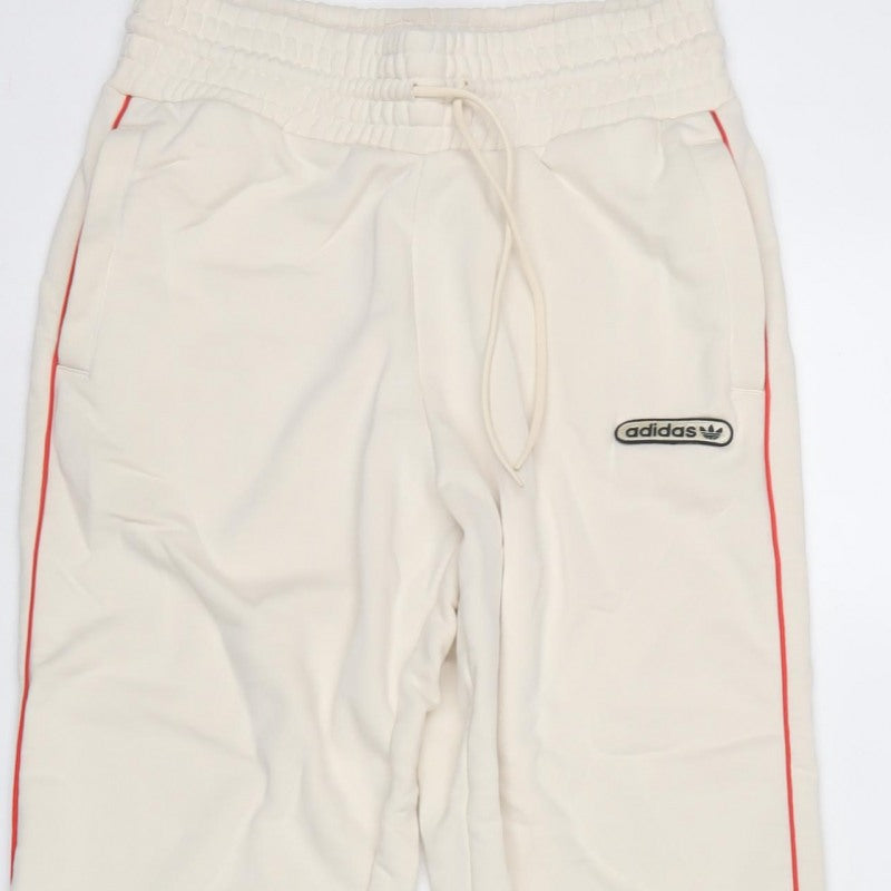 adidas Women’s Ivory UK 14 Jogger Trousers Logo Piped Cuffed