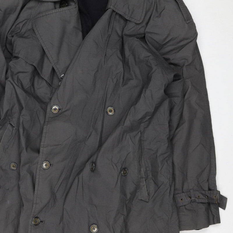 Burton Women’s Black S Long Double-Breasted Trench Coat Detachable Lining