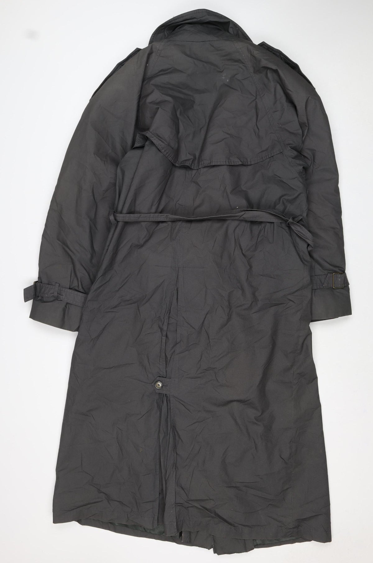 Burton Women’s Black S Long Double-Breasted Trench Coat Detachable Lining