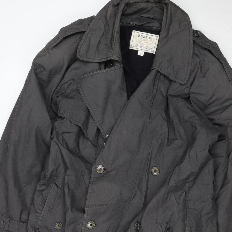 Burton Women’s Black S Long Double-Breasted Trench Coat Detachable Lining