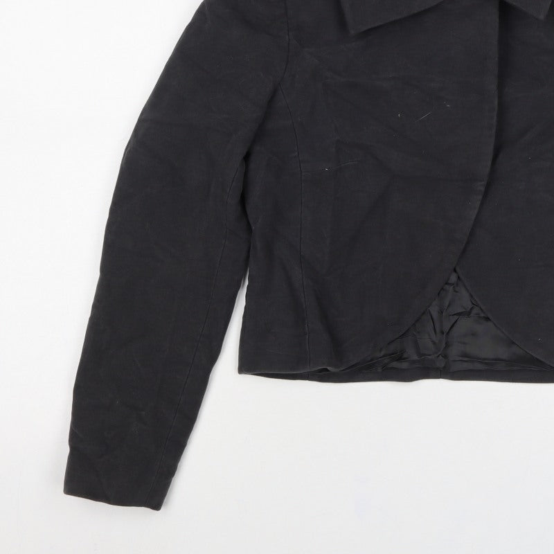 Red Herring Women’s Black Size 12 Collared Open Front Jacket