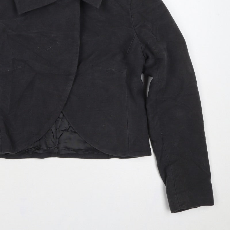 Red Herring Women’s Black Size 12 Collared Open Front Jacket