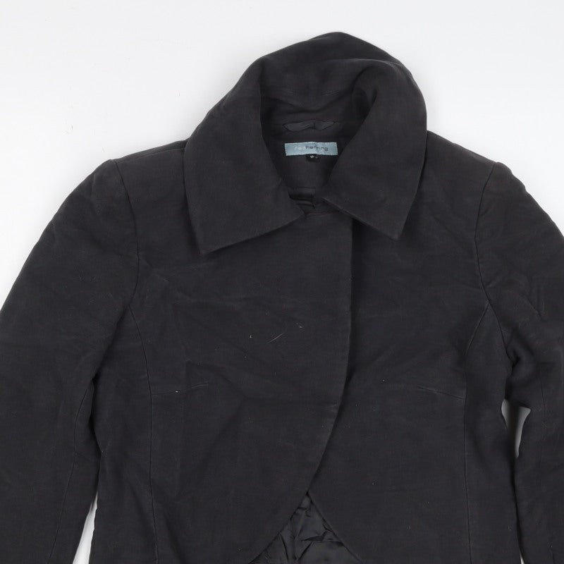 Red Herring Women’s Black Size 12 Collared Open Front Jacket
