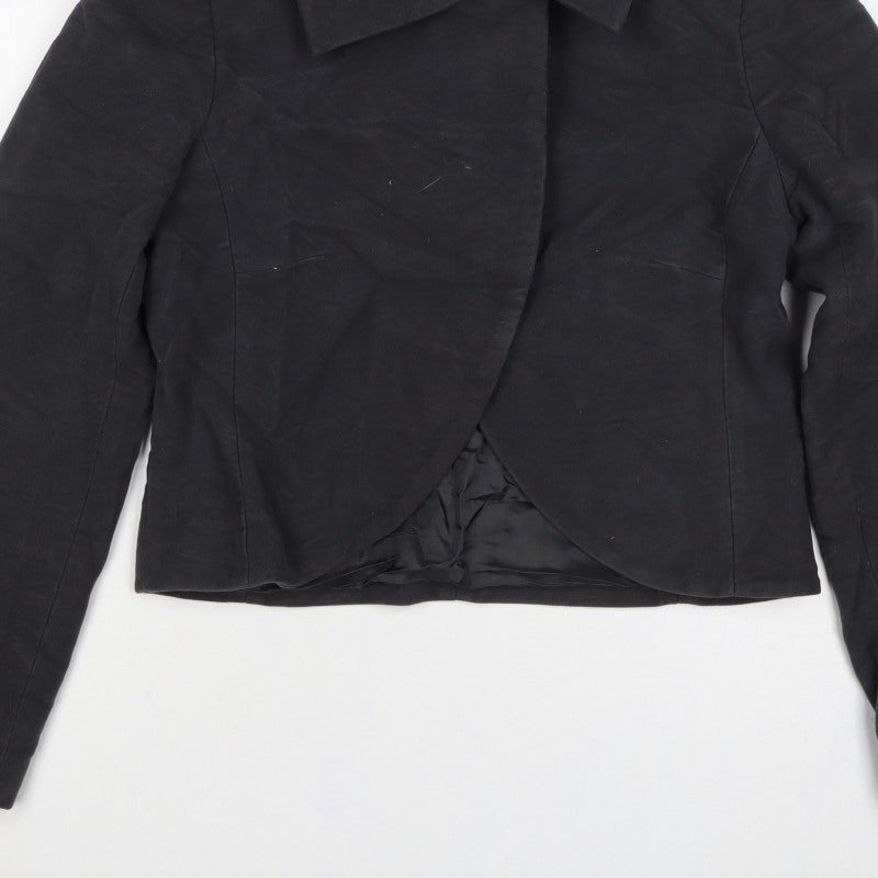 Red Herring Women’s Black Size 12 Collared Open Front Jacket