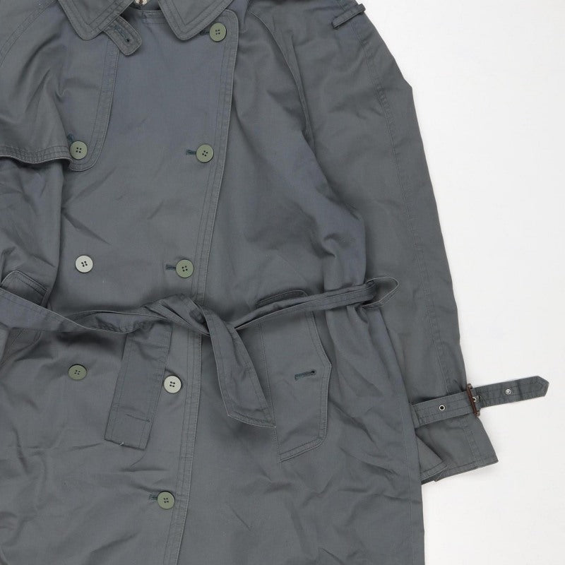 Nuage Women’s Grey Size 16 Long Double-Breasted Belted Trench Coat