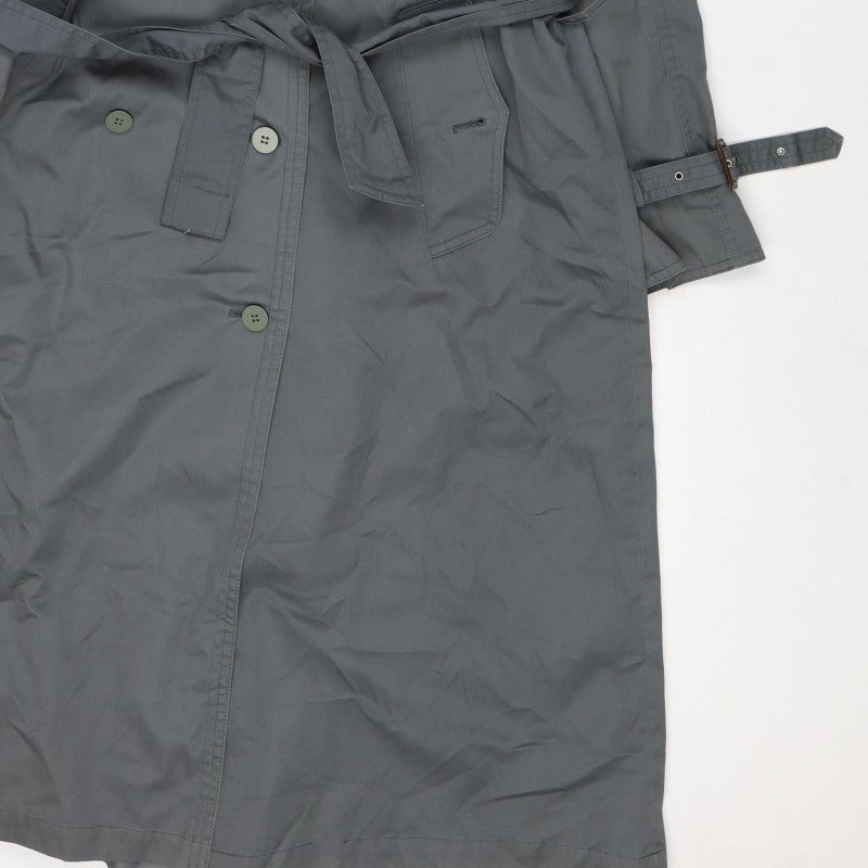 Nuage Women’s Grey Size 16 Long Double-Breasted Belted Trench Coat