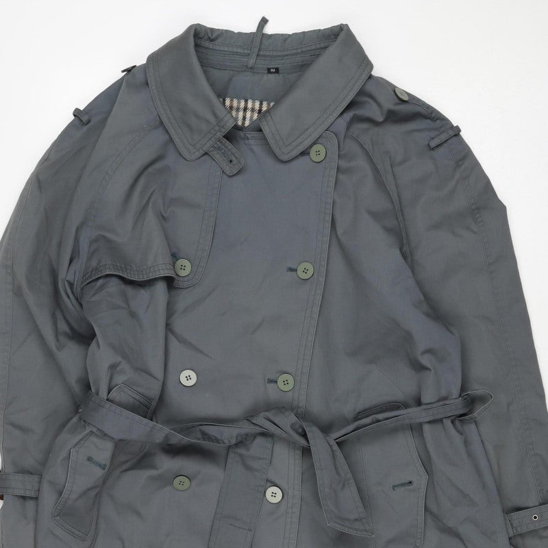 Nuage Women’s Grey Size 16 Long Double-Breasted Belted Trench Coat