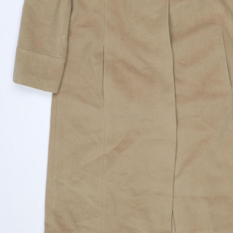Viyella Women’s Beige UK 12 Wool Angora Long Overcoat Lined