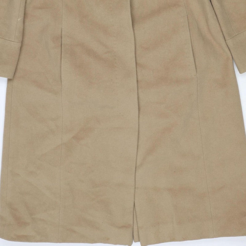 Viyella Women’s Beige UK 12 Wool Angora Long Overcoat Lined