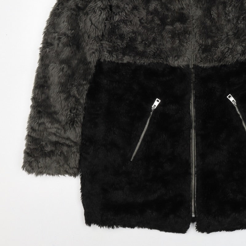 A&G Women’s Grey & Black Faux Fur Reversible Jacket Size 8