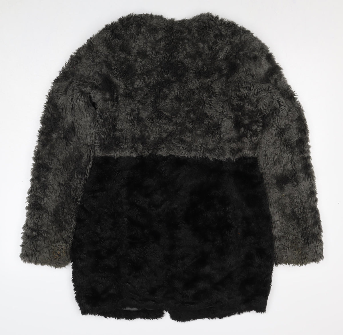 A&G Women’s Grey & Black Faux Fur Reversible Jacket Size 8