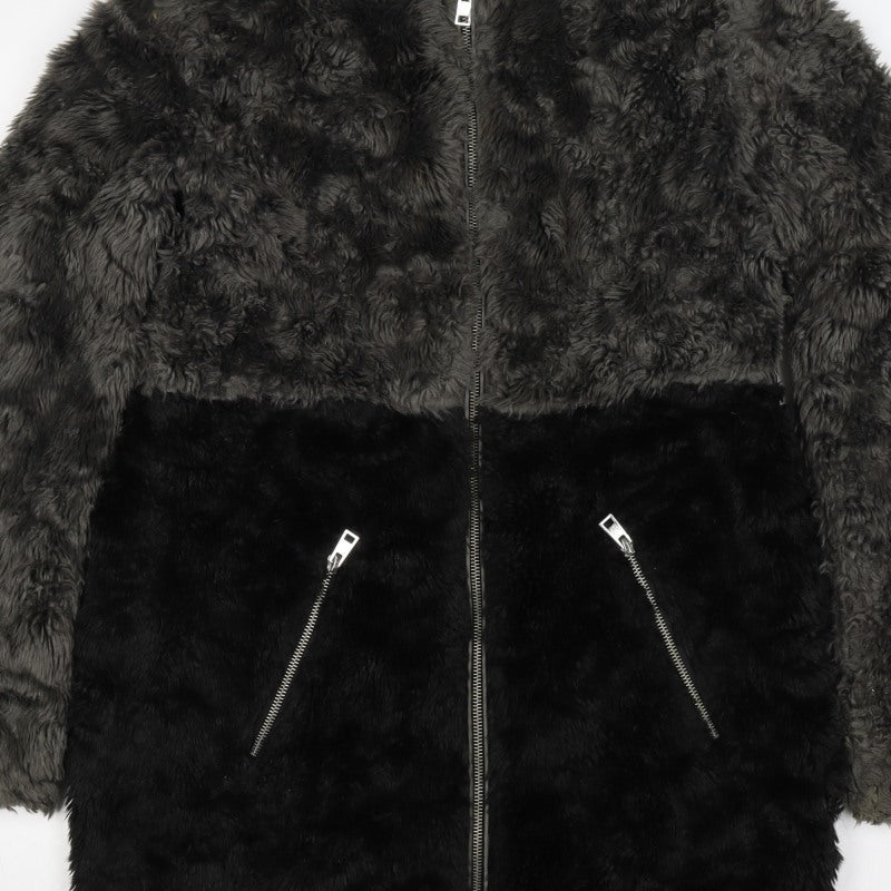 A&G Women’s Grey & Black Faux Fur Reversible Jacket Size 8