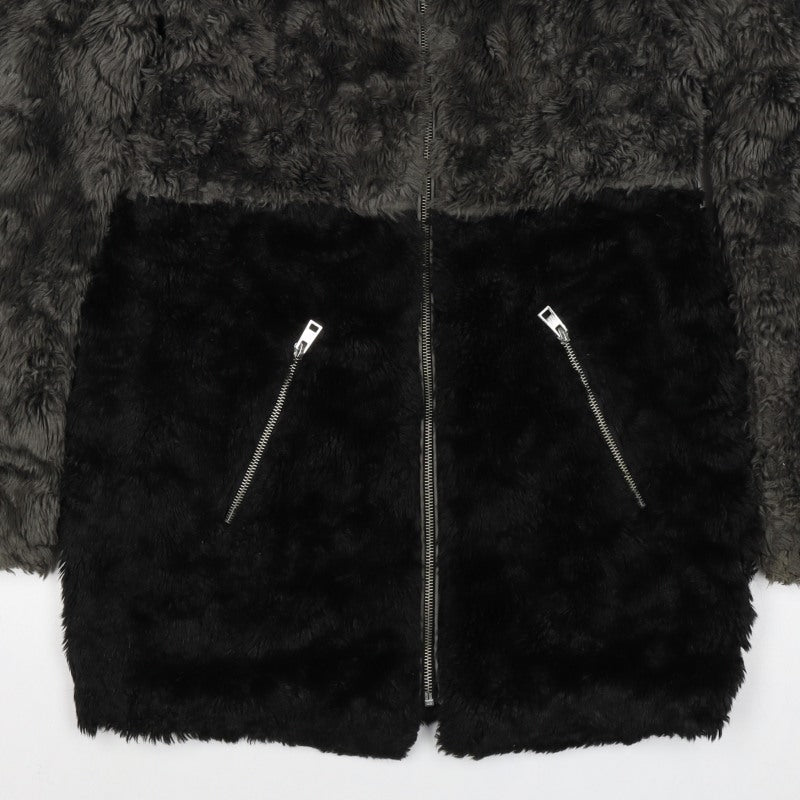 A&G Women’s Grey & Black Faux Fur Reversible Jacket Size 8