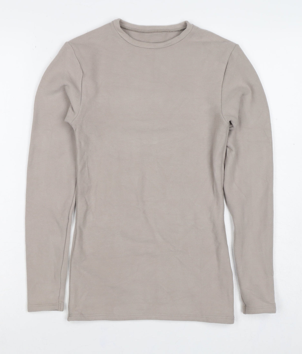 M&S Women's Beige UK 8 Heatgen Thermal Long Sleeve Basic T-Shirt