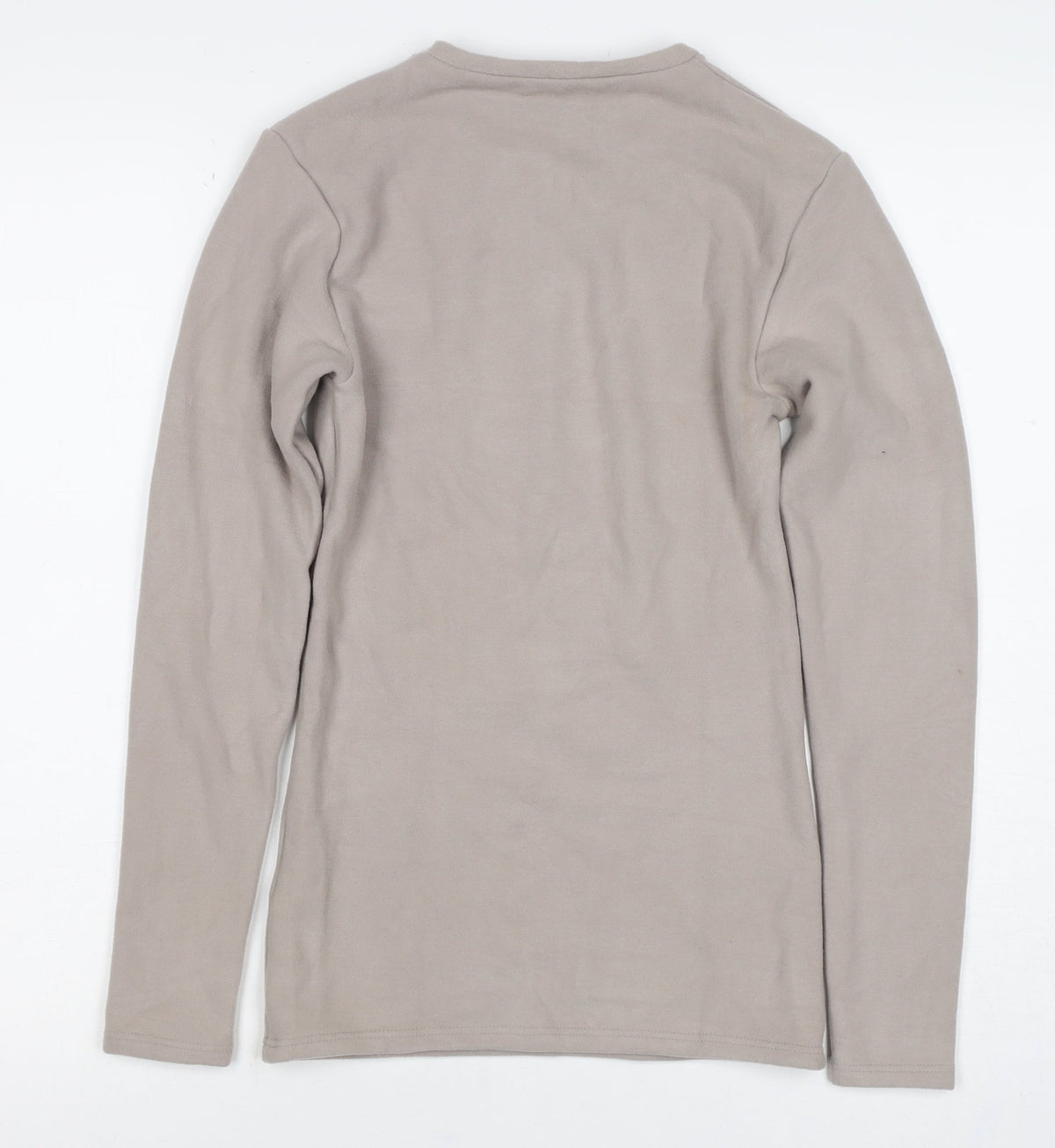 M&S Women's Beige UK 8 Heatgen Thermal Long Sleeve Basic T-Shirt