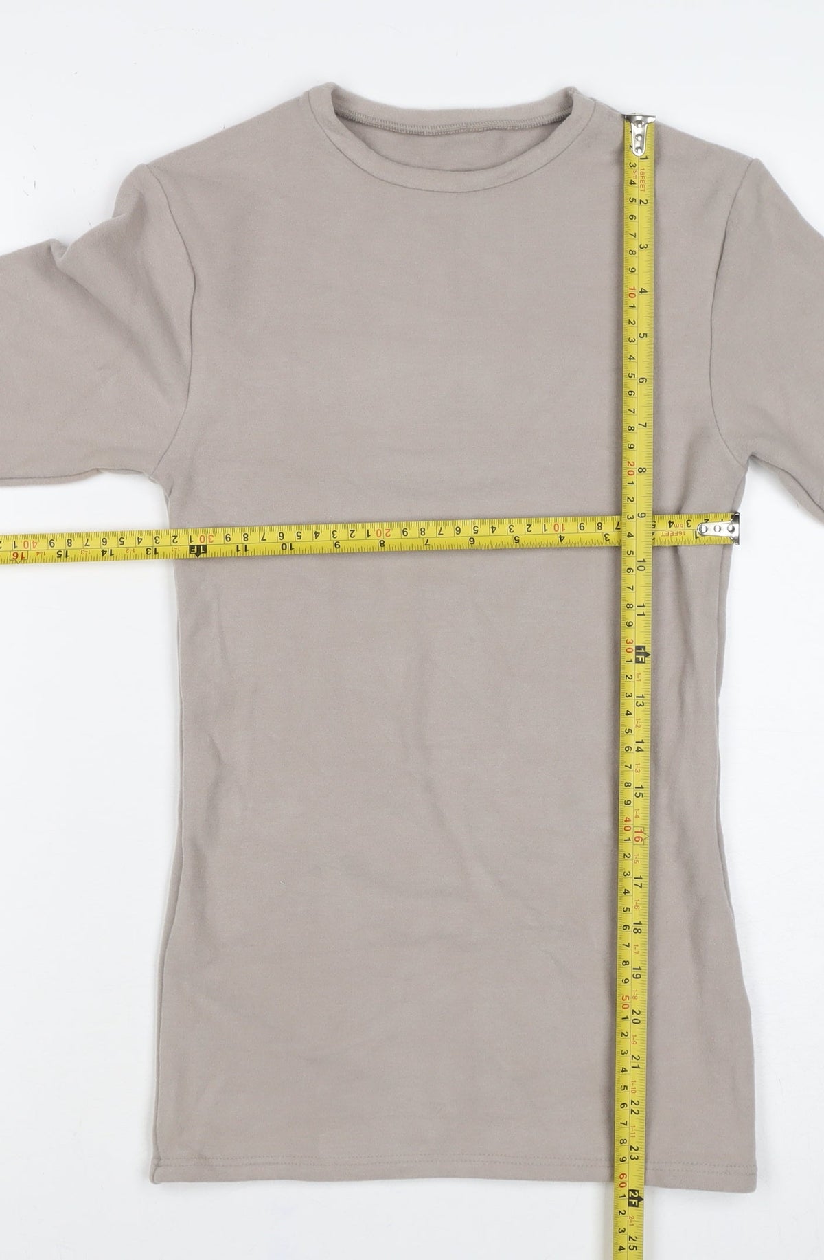 M&S Women's Beige UK 8 Heatgen Thermal Long Sleeve Basic T-Shirt