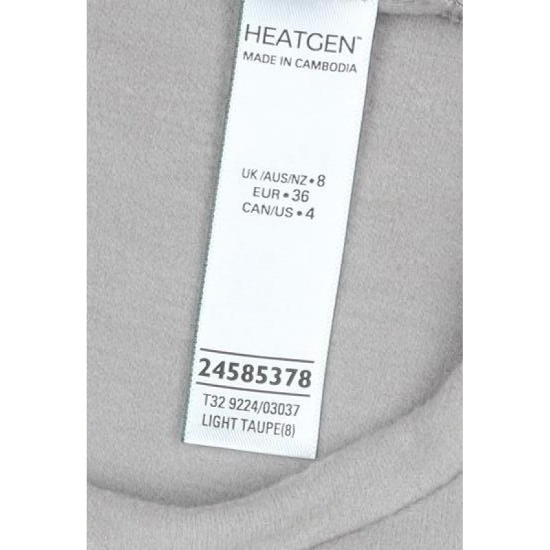 M&S Women's Beige UK 8 Heatgen Thermal Long Sleeve Basic T-Shirt