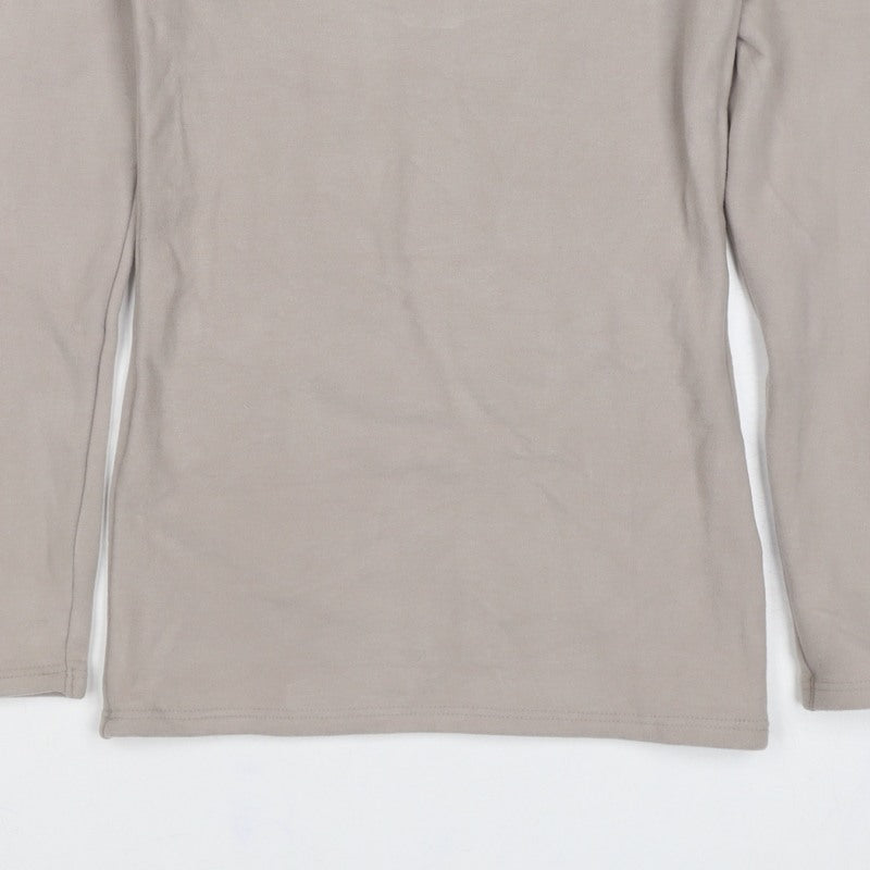 M&S Women's Beige UK 8 Heatgen Thermal Long Sleeve Basic T-Shirt